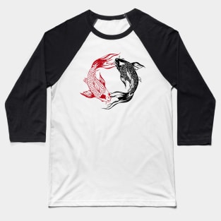 Two Koi Fish Japanese yinyang Baseball T-Shirt